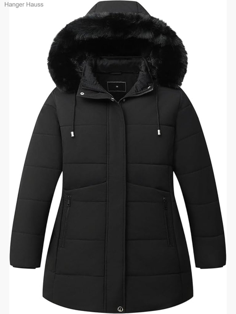 Women's Plus Size Waterproof Down Parka With Detachable Hood
